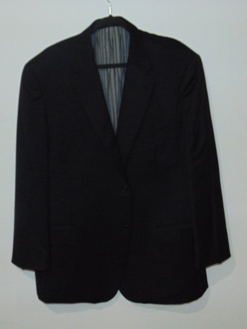 Alesso Mens Blazer Suit Jacket Luxury 48R Black Striped Wool Italy